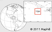 Gray Location Map of Jamaica, blank outside