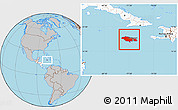 Gray Location Map of Jamaica, highlighted continent