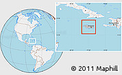 Gray Location Map of Jamaica, lighten, land only