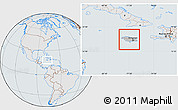 Gray Location Map of Jamaica, lighten, semi-desaturated