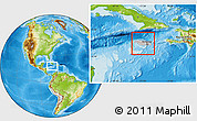 Gray Location Map of Jamaica, physical outside