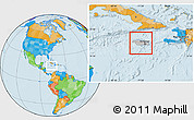 Gray Location Map of Jamaica, political outside