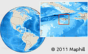 Gray Location Map of Jamaica, shaded relief outside