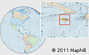 Political Location Map of Jamaica, lighten, land only