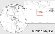 Shaded Relief Location Map of Jamaica, blank outside