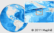 Shaded Relief Location Map of Jamaica, lighten, land only