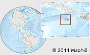 Shaded Relief Location Map of Jamaica, lighten