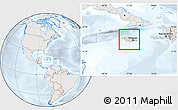 Shaded Relief Location Map of Jamaica, lighten, semi-desaturated