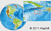 Shaded Relief Location Map of Jamaica, physical outside