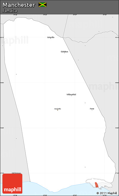 Silver Style Simple Map of Manchester
