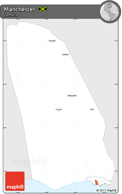 Silver Style Simple Map of Manchester, single color outside