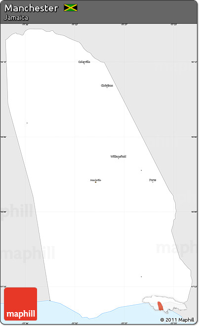 Silver Style Simple Map of Manchester, single color outside