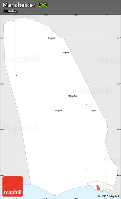 Silver Style Simple Map of Manchester, single color outside