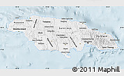 Gray Map of Jamaica, single color outside