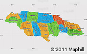 Political Map of Jamaica, cropped outside