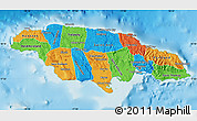 Political Map of Jamaica, physical outside