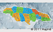 Political Map of Jamaica, semi-desaturated