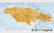 Political Shades Map of Jamaica, lighten