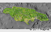 Satellite Map of Jamaica, desaturated