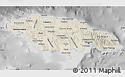 Shaded Relief Map of Jamaica, desaturated