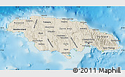 Shaded Relief Map of Jamaica, physical outside