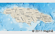 Shaded Relief Map of Jamaica, satellite outside, shaded relief sea