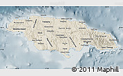 Shaded Relief Map of Jamaica, semi-desaturated