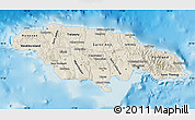 Shaded Relief Map of Jamaica, single color outside