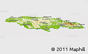 Physical Panoramic Map of Jamaica, cropped outside