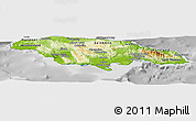 Physical Panoramic Map of Jamaica, desaturated