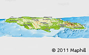 Physical Panoramic Map of Jamaica, satellite outside, shaded relief sea