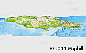 Physical Panoramic Map of Jamaica, shaded relief outside