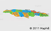 Political Panoramic Map of Jamaica, cropped outside