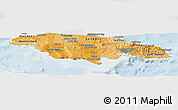 Political Shades Panoramic Map of Jamaica, lighten
