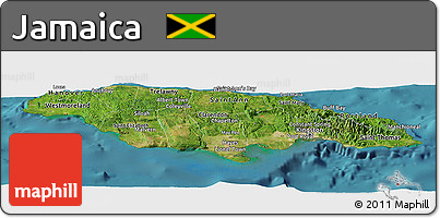Satellite Panoramic Map of Jamaica