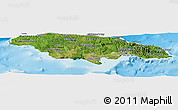 Satellite Panoramic Map of Jamaica, physical outside