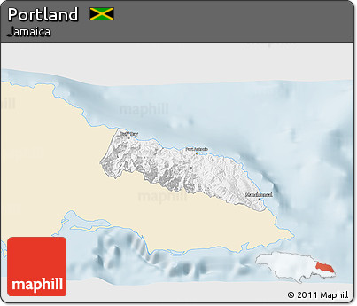 Classic Style 3D Map of Portland, single color outside