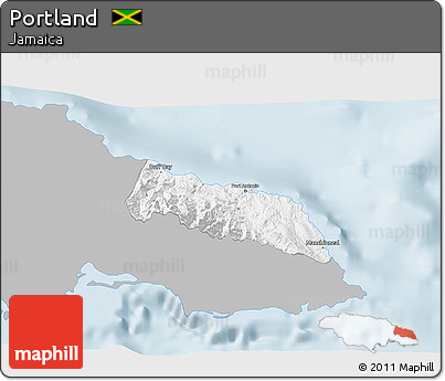 Gray 3D Map of Portland, single color outside