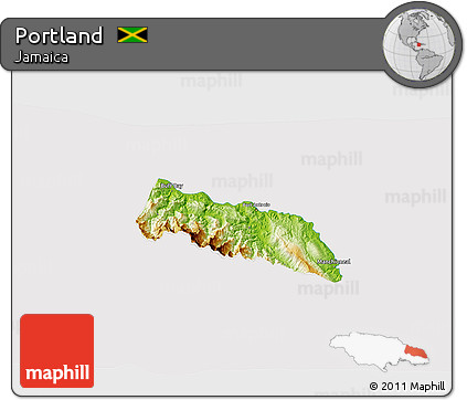 Physical 3D Map of Portland, cropped outside