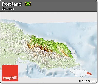 Physical 3D Map of Portland, lighten