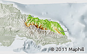 Physical 3D Map of Portland, lighten, semi-desaturated