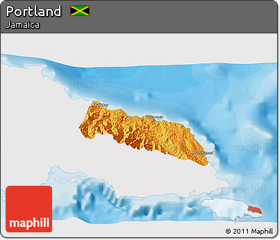 Political 3D Map of Portland, single color outside