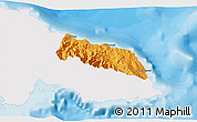 Political 3D Map of Portland, single color outside