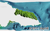 Satellite 3D Map of Portland, single color outside
