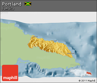 Savanna Style 3D Map of Portland, single color outside