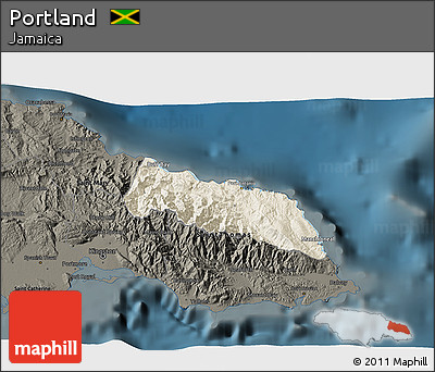 Shaded Relief 3D Map of Portland, darken