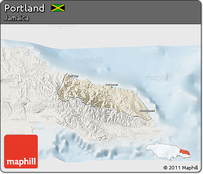 Shaded Relief 3D Map of Portland, lighten