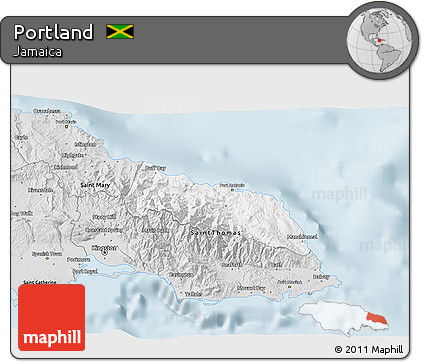Silver Style 3D Map of Portland