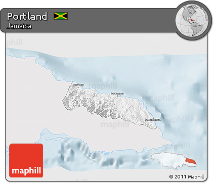 Silver Style 3D Map of Portland, single color outside