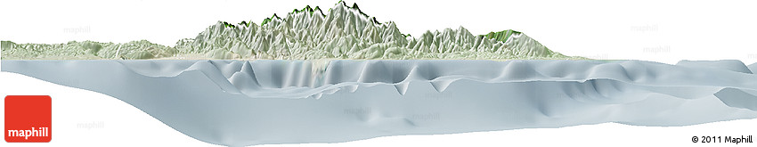 Satellite Horizon Map of Portland, lighten